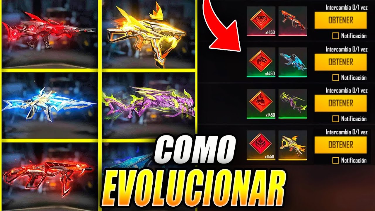 Cómo evolucionar armas en Free Fire