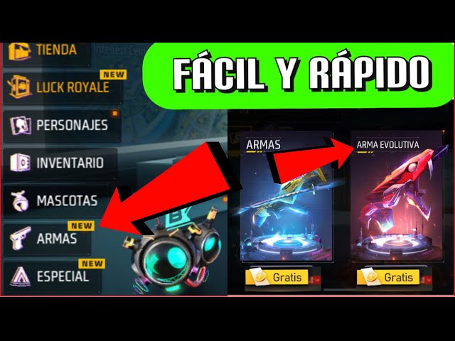 Cómo puedo obtener armas evolutivas en Free Fire